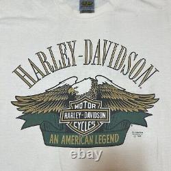 Vintage 3D Emblem Harley Davidson Eagle Bar Shield Graphic T Shirt Size Medium