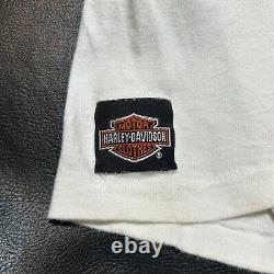 Vintage 3D Emblem Harley Davidson Eagle Bar Shield Graphic T Shirt Size Medium