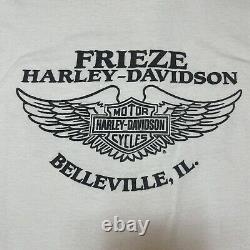 Vintage 3D Emblem Harley Davidson Eagle Bar Shield Graphic T Shirt Size Medium