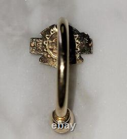 Vintage Authentic Harley Davidson 10 Kt Yellow Gold Belly Button Ring Bar Shield