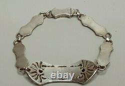 Vintage HARLEY DAVIDSON MOD 925 Sterling Silver Enamel Bar Shield Logo Bracelet