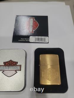 Vintage Harley Davidson 1997 Zippo Solid Brass Bar & Shield Brand New