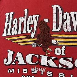 Vintage Harley Davidson 80s Motorcycle Shirt Bar Shield Eagle South Mississippi