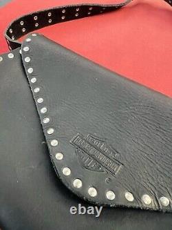 Vintage Harley Davidson Bar & Shield Studded Women's Leather Shoulder Bag/Purse