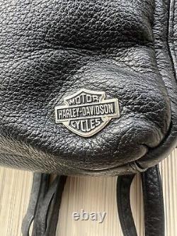 Vintage Harley Davidson Black Leather Mini Backpack/Bar & Shield/Medium /Studded