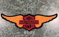 Vintage Harley Davidson Large Bar Shield Gold Wing 12.5 Back Vest Jacket Patch