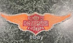 Vintage Harley Davidson Large Bar Shield Gold Wing 12.5 Back Vest Jacket Patch