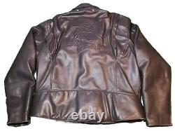 Vintage Harley Davidson Leather Jacket 3XL Bar & Shield Biker Black Embossed