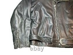 Vintage Harley Davidson Leather Jacket 3XL Bar & Shield Biker Black Embossed