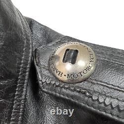 Vintage Harley Davidson Leather Jacket Mens L Bar & Shield Biker Black Embossed