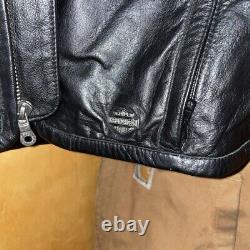 Vintage Harley Davidson Leather Jacket Womens Bar Shield Black Embossed