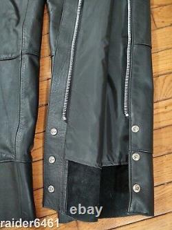 Vintage Harley Davidson Men' Black Leather chaps L Bar Shield H-D98142-92VM EUC