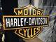 Vintage Harley Davidson Motorcycle Heavy Porcelain Gas Bike Bar & Shield Sign