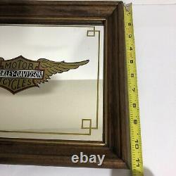Vintage Harley Davidson Wall Mirror Bar And Shield With Wings