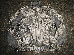 Vintage Harley Davidson Women's Camo Leather/Cotton Pink Bar & Shield Jacket (L)