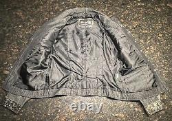 Vintage Harley Davidson Women's Camo Leather/Cotton Pink Bar & Shield Jacket (L)