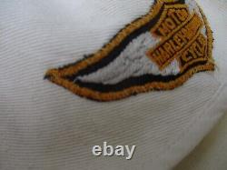 Vintage Harley-Davidson cloth skull cap Bar & Shield patch pilot style with strap
