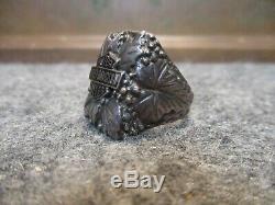 Vintage Large Sterling Silver Harley Davidson Biker Ring Maker Marked Bar Shield