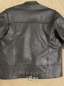 Vintage Mens Harley Davidson Leather Jacket L Black Cafe Basic Skins Bar Shield
