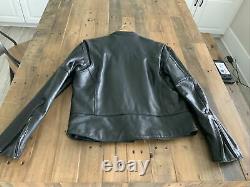 Vintage Mens Harley Davidson Leather Jacket M Black Cafe Basic Skins Bar Shield