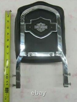 Vintage OEM'85 Harley FXR backrest sissy bar upright pad bar & shield emblem