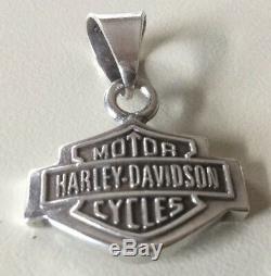 Vintage Rare HARLEY-DAVIDSON Bar & Shield 1/2 Oz. Silver CHARM