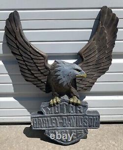 Vintage VTG Harley Davidson Bar & Shield Concrete Eagle! Gorgeous 28 Lbs HEAVY