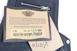 Vintage harley davidson mens leather chaps L black Bar Shield lined zip snap nwt