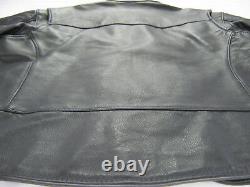 Vintage mens harley davidson leather jacket XL black cafe basic skins bar shield