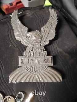 Vtg 1970s Harley Davidson Eagle Bar & Shield Sissy Bar Emblem Mount Free Ship