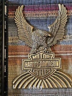 Vtg 1970s Harley Davidson Eagle Bar & Shield Sissy Bar Emblem Mount Free Ship