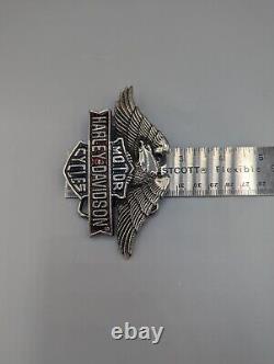 Vtg 1980s Harley Davidson Motorcycle Belt Buckle Bar & Shield With Eagle