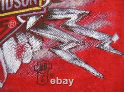 Vtg 1989 Harley Davidson T-Shirt 3D Emblem Size M Red Eagle Bar Shield Cleveland