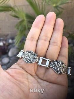 Vtg Harley-Davidson 925 bar and shield chain bracelet