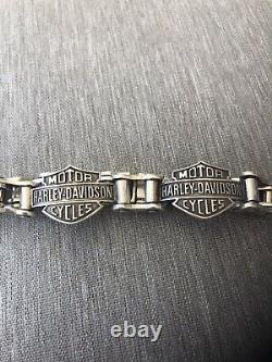 Vtg Harley-Davidson 925 bar and shield chain bracelet