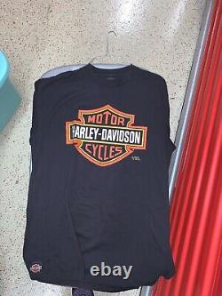 Vtg Harley Davidson Bar & Shield 3D Emblem Shirt Lightning Travis Scott Flame