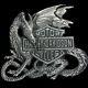 Vtg Harley Davidson Rare Dragon Bar Shield Biker Motorcycle Baron Belt Buckle