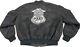 Vtg Usa Harley Davidson Nylon Bomber Jacket Xl Black Police #1 Eagle Bar Shield