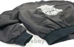 Vtg USA harley davidson nylon bomber jacket XL black POLICE #1 eagle bar shield