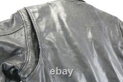 Vtg harley davidson mens leather jacket S black bomber bar legendary eagle zip