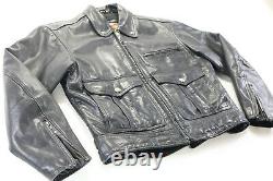 Vtg harley davidson mens leather jacket S black bomber bar legendary eagle zip