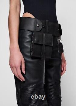 Women's H-D Bar & Shield Leather D-Ring Pocket Belt in Jet Black, MEDIUM