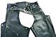 Womens Harley Davidson Chaps M Black Leather Lined Pocket Bar Shield Vintage Vtg