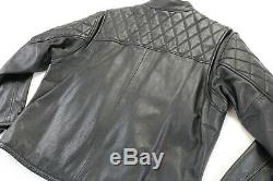 Womens harley davidson leather jacket 2xl black checkered bar shield zip soft