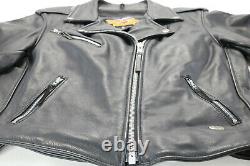 Womens harley davidson leather jacket L basic skins black double zip bar shield