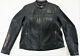 Womens Harley Davidson Leather Jacket L Black Orange 97022-10vw Zip Bar Shield
