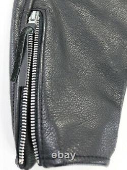 Womens harley davidson leather jacket S basic skins black double zip bar shield