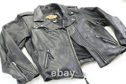 Womens harley davidson leather jacket XL basic skins black double zip bar shield