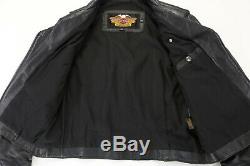 Womens harley davidson leather jacket XL basic skins black double zip bar shield