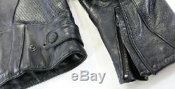 Womens harley davidson leather jacket XL black perforated reflective bar shield